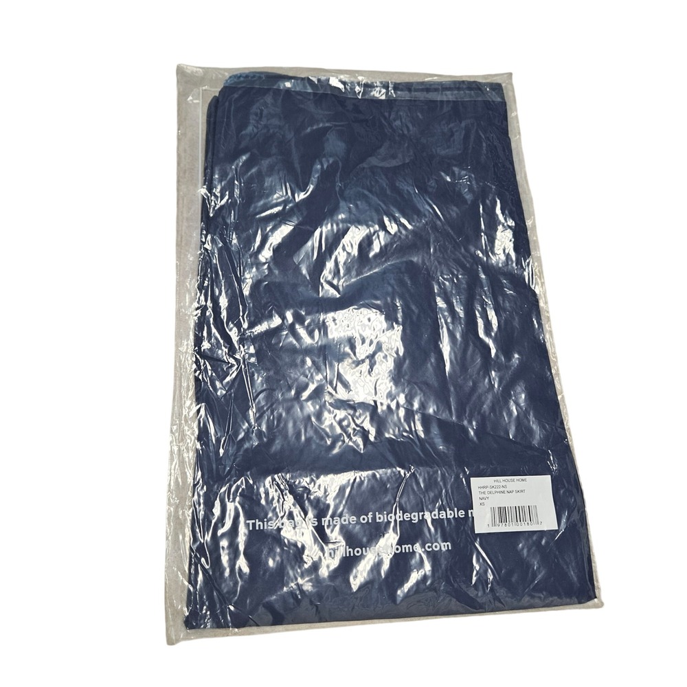 Hill House Home Delphine Nap Skirt Womens XS Navy Blue Smocked Cotton Midi Skirt - Picture 5 of 7